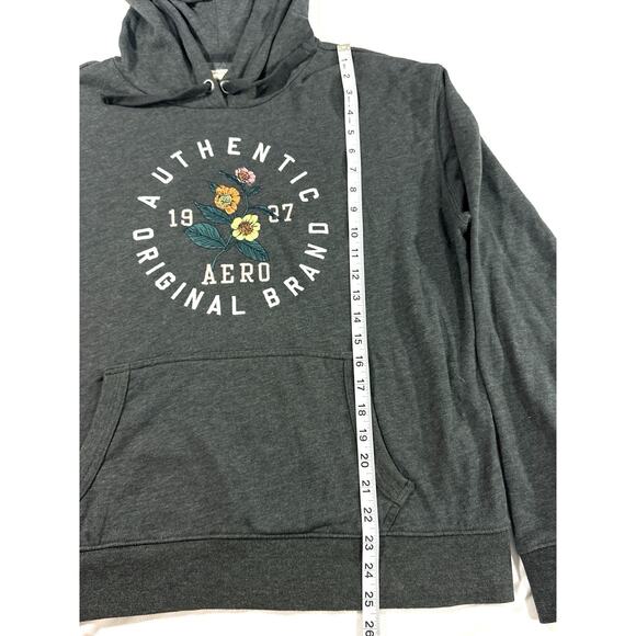 Aeropostale Fleece Hoodie Sweatshirt Gray Womens Sz XL Pullover Embroidered - Picture 3 of 9